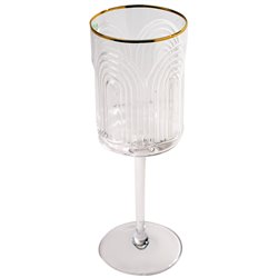 Punase veini klaas Senne kuldse äärega,350ml, H23cm, D7.9cm