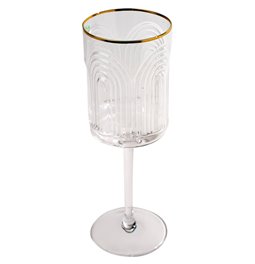 Red wine glass Senne with gold rim, 350ml, H23cm, D7.9cm
