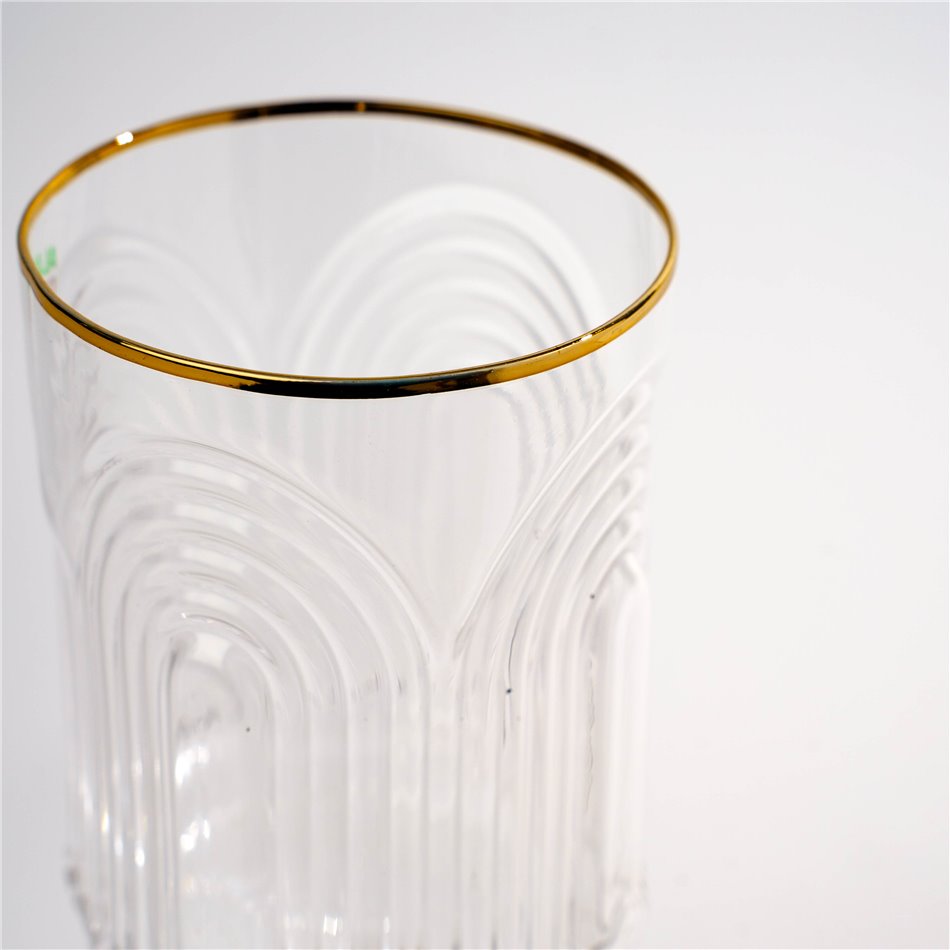 Red wine glass Senne with gold rim, 350ml, H23cm, D7.9cm