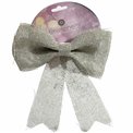 X-mas decor GOLD JUTE BOW W/GLITT, 19X24cm