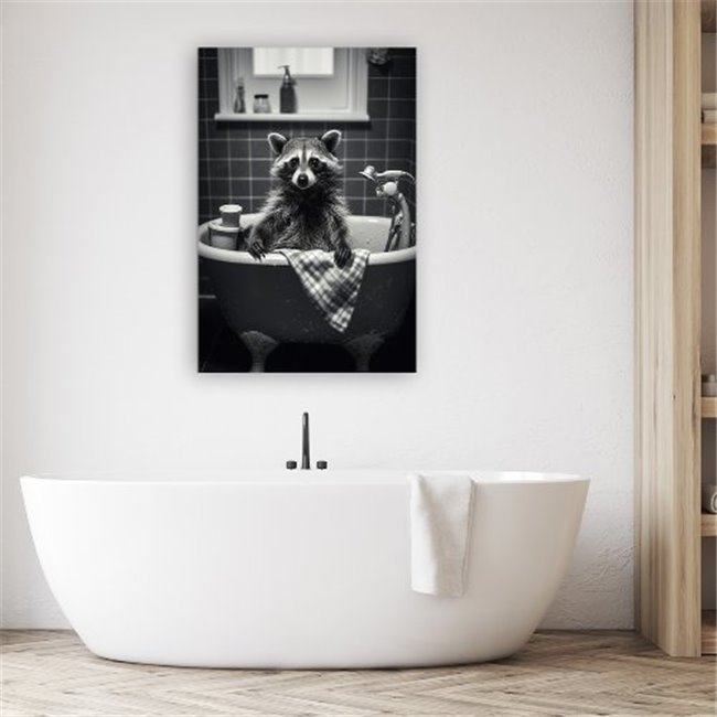 Стеклянная картина Raccoon Shower, cтекло, 90x60cm