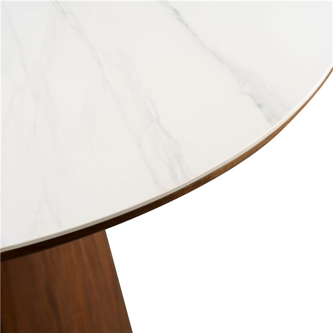 Dining table Tilly, walnut veneer, D115cm H76 cm