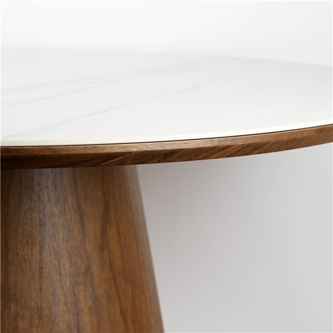 Dining table Tilly, walnut veneer, D115cm H76 cm