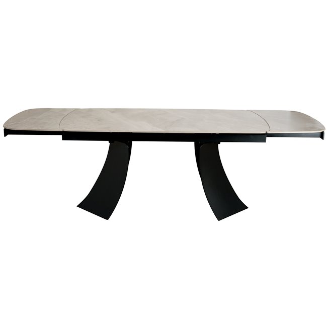 Extendable dining table Raita C6, sintered stone/metal, 160-240x90cm H75cm