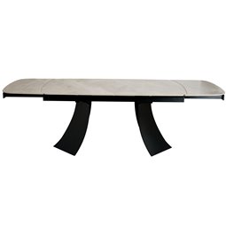 Extendable dining table Raita C6, sintered stone/metal, 160-240x90cm H75cm