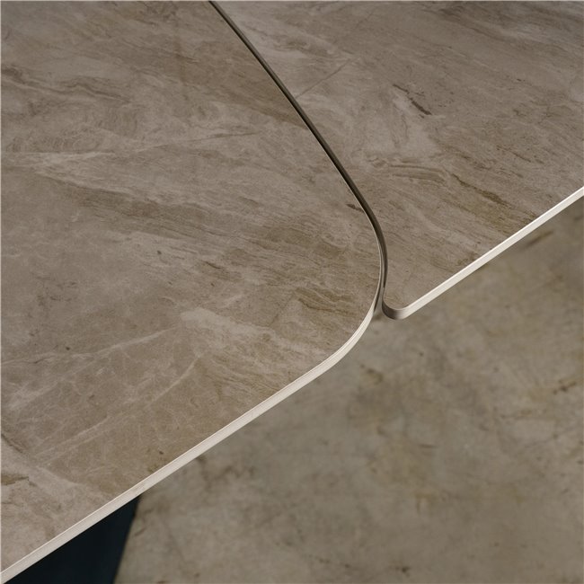 Extendable dining table Raita C6, sintered stone/metal, 160-240x90cm H75cm