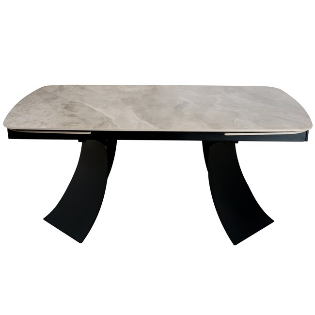 Extendable dining table Raita C6, sintered stone/metal, 160-240x90cm H75cm