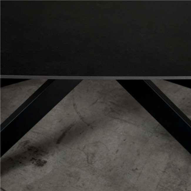 Extendable dining table Rigena 018, sintered stone/metal, 160-240x90cm H75cm