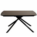 Extendable dining table Roberta 002, sintered stone/metal, black, 140-200x80cm H75cm