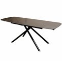 Extendable dining table Roberta 002, sintered stone/metal, black, 140-200x80cm H75cm