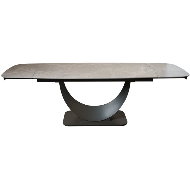 Раздвижной обеденный стол Ruana 023, спеченный камень/металл, серый, 160-240x90cm H75cm