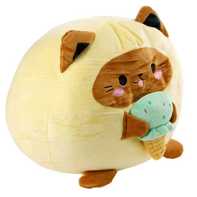 Cushion Fluffy Kawaii Minty, yellow, 32x25x22cm