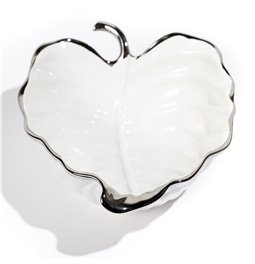 Dekoratiivnõu Garron, valge/hõbedane, 22x19x10cm