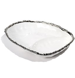 Dekoratiivnõu Wioletta, valge/hõbedane, 29x24x6cm