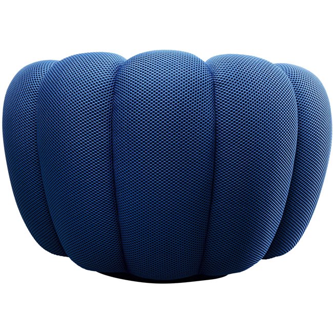 Swivel armchair Peppo Bloom, blue color, H66xD94cm, seat height 40cm