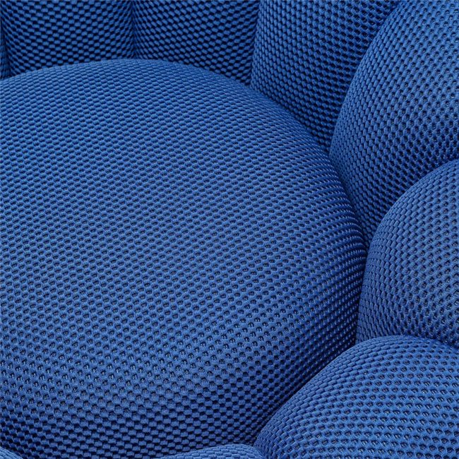 Swivel armchair Peppo Bloom, blue color, H66xD94cm, seat height 40cm