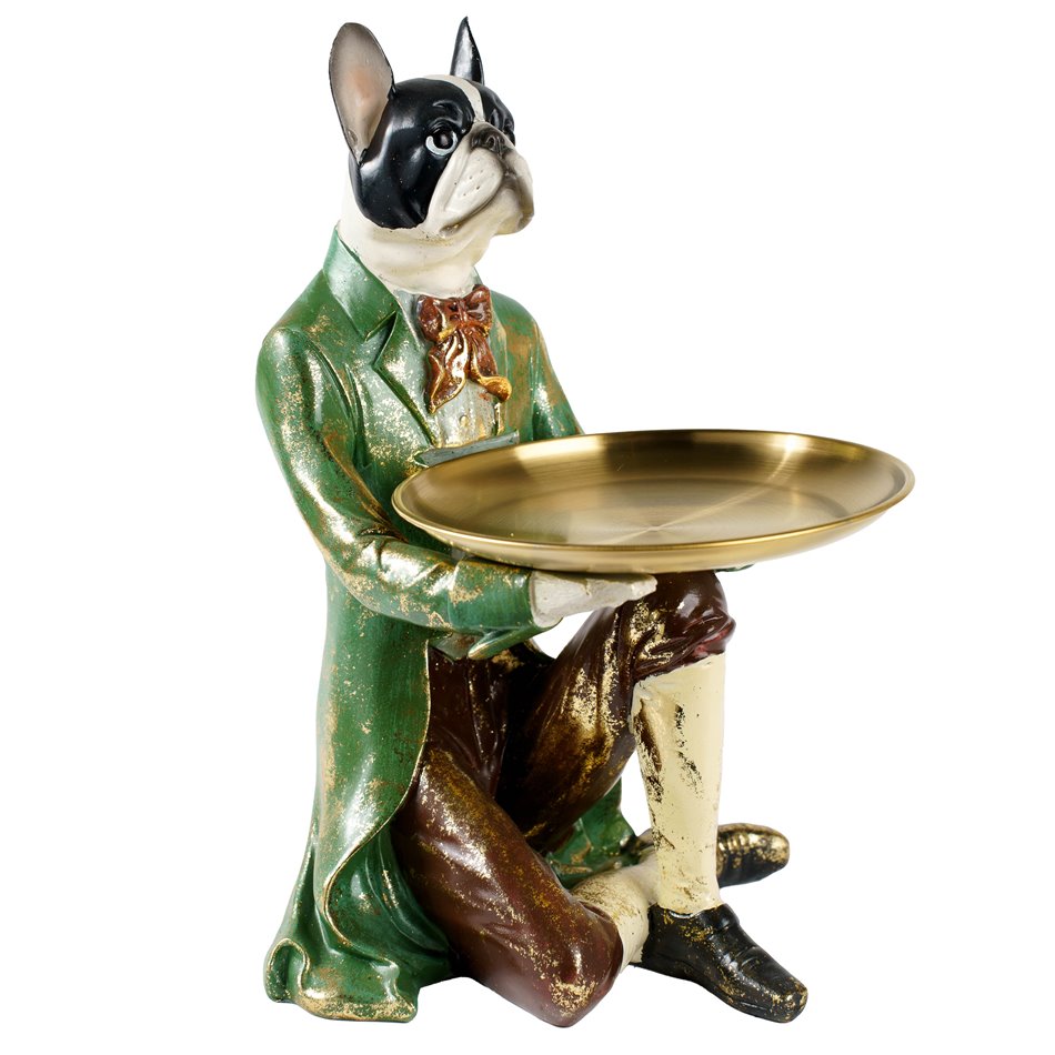 Decor French Bulldog Plate, 23.5x22x33cm