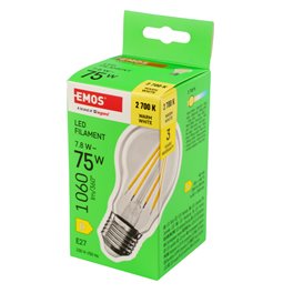 LED Bulb WW warm white, E27 7.8W, 1060lm, 2700K, H11x6x6cm