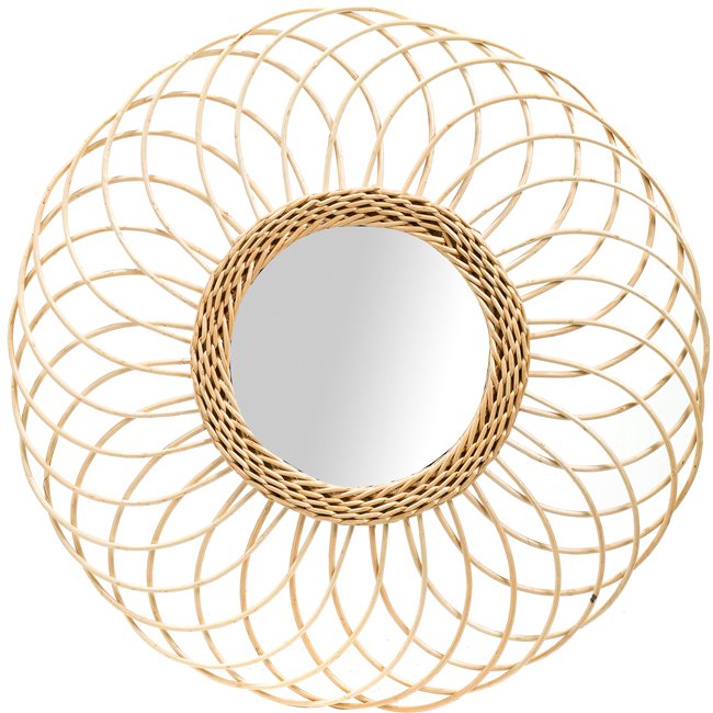 Mirror Rose Gwenn, rattan, D58cm
