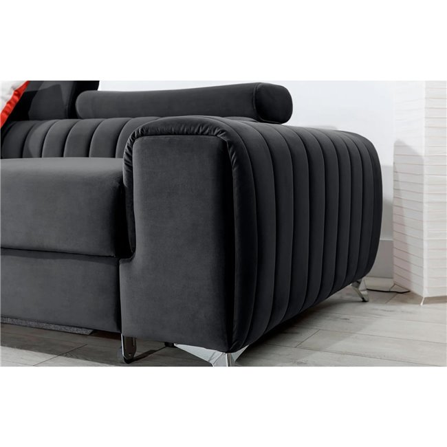 Угловой диван Elgrayson L, Velvetmat 6, серый, H98x275x205см