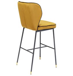 Bar stool Irina, yellow, H106x52x46.5cm, seat height 76cm