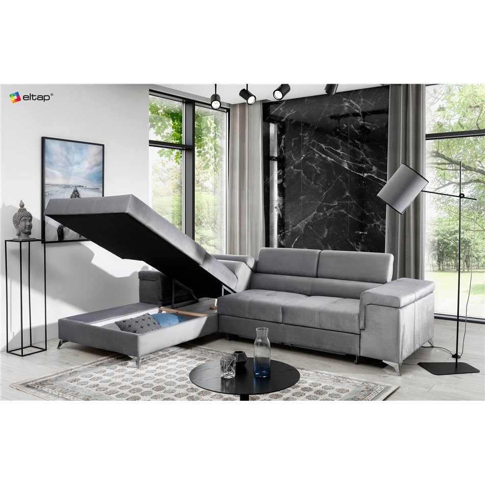 Угловой диван Elcardo L, Monolith 29, коричневый, H88x281x205см