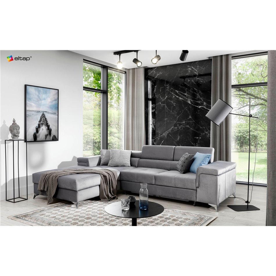 Угловой диван Elcardo L, Monolith 29, коричневый, H88x281x205см