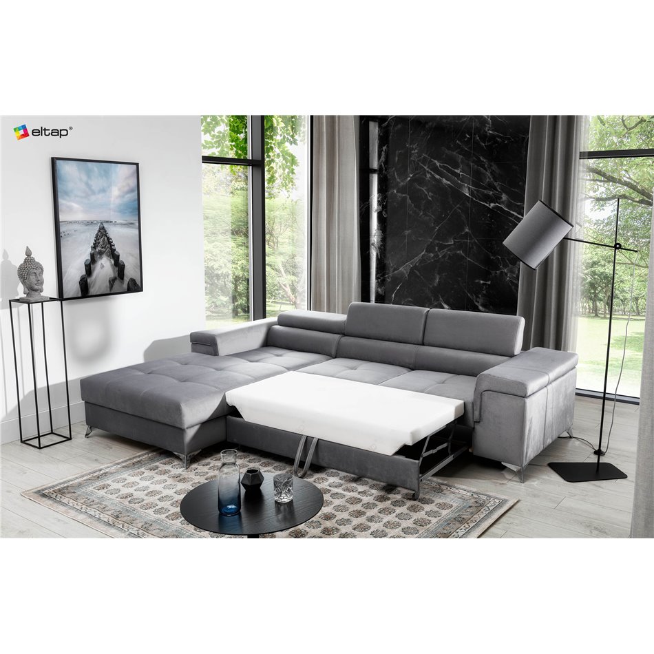 Угловой диван Elcardo L, Monolith 29, коричневый, H88x281x205см