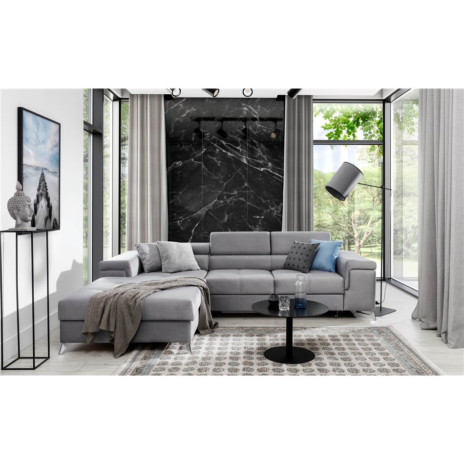 Угловой диван Elcardo L, Monolith 09, светло-коричневый, H88x281x205см