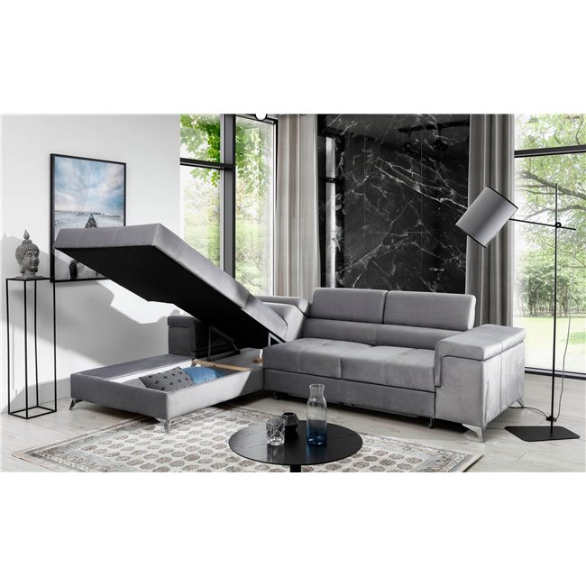 Угловой диван Elcardo L, Monolith 63, розовый, H88x281x205см