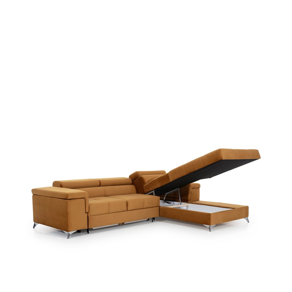 Corner sofa Elcardo R, Monolith 37, green, H90x280x60cm