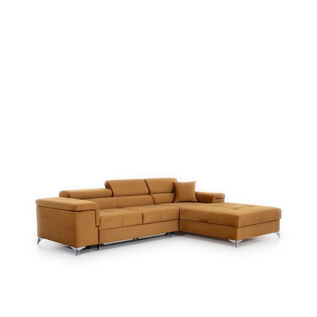 Corner sofa Elcardo R, Monolith 37, green, H90x280x60cm