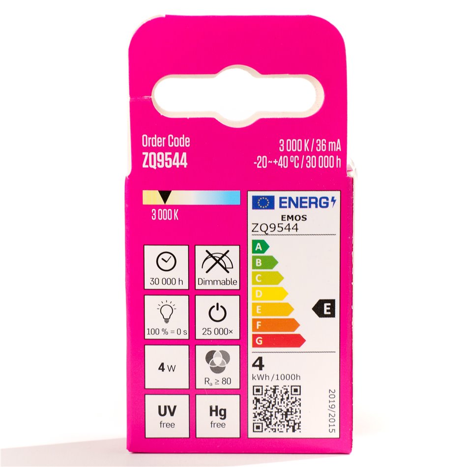 Pirn LED WW soe valge, G9 4W, 470lm, 3000K, H6x2x5cm