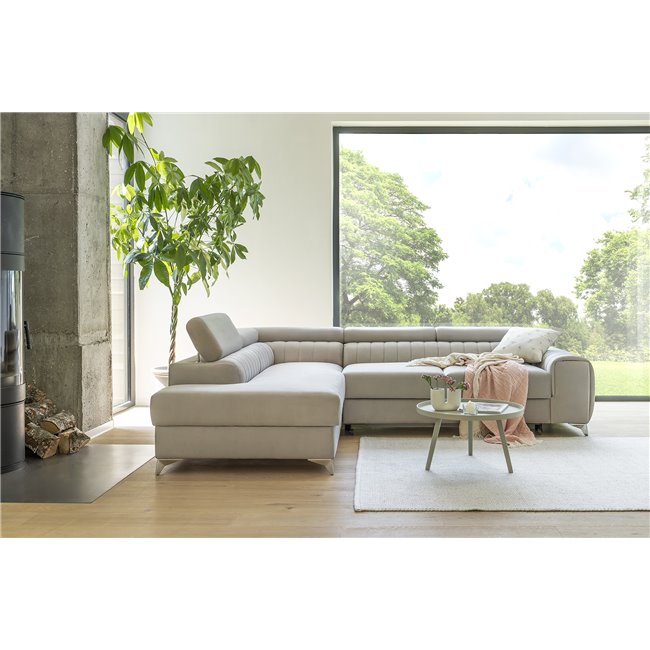 Corner sofa Elaurence L, Kronos 09, blue, H92x278x205cm
