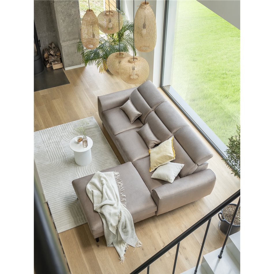 Угловой диван Elfoble R, Velvetmat 22, коричневый, H100x267x196см