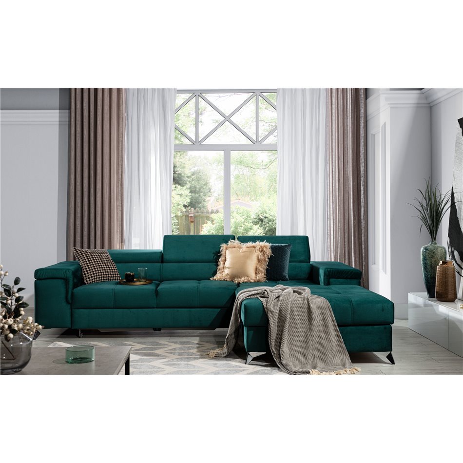 Corner sofa Elcardo R, Monolith 63, pink, H90x280x60cm