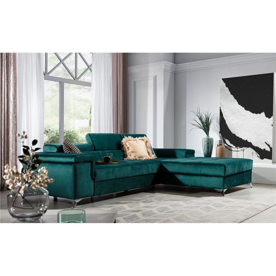 Corner sofa Elcardo R, Monolith 63, pink, H90x280x60cm