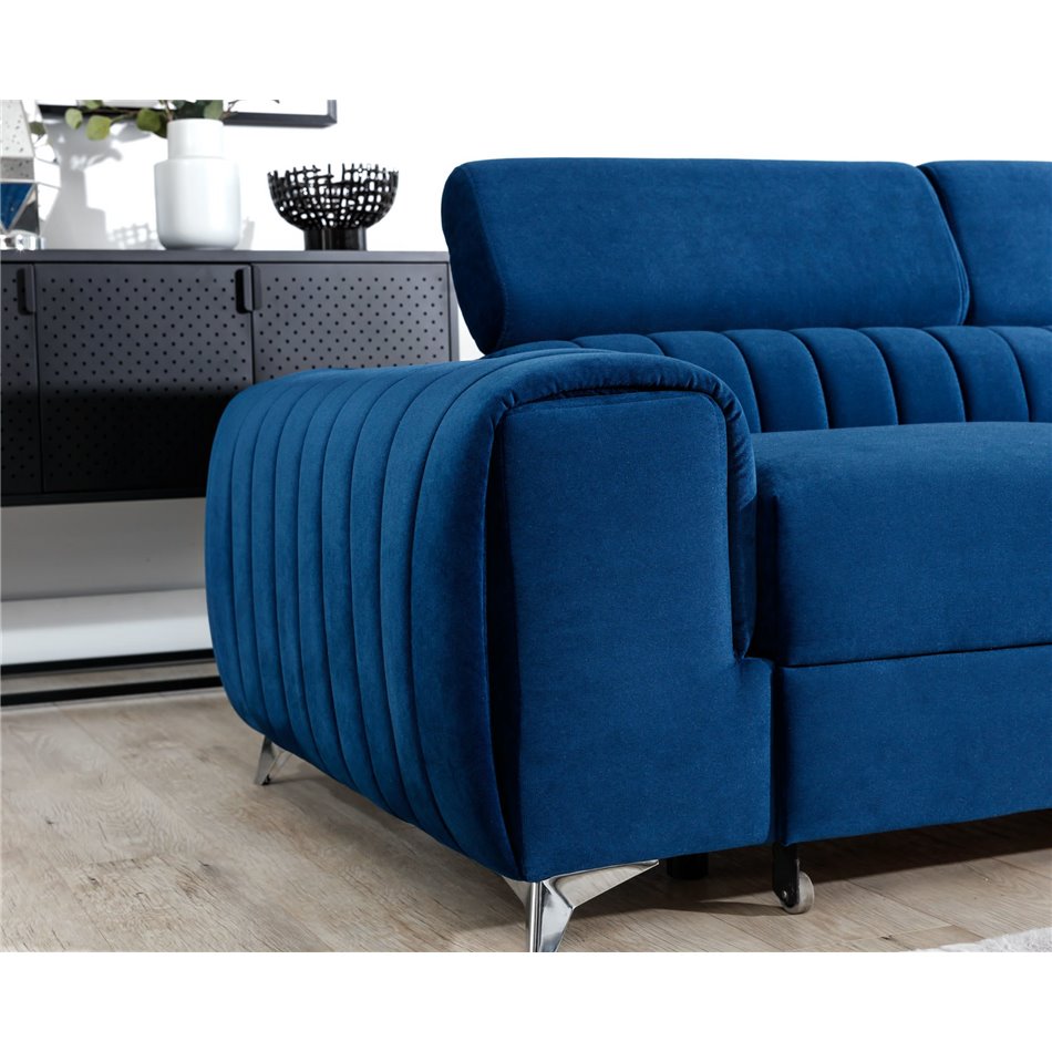 Угловой диван Elaurence R, Kronos 09, синий, H92x278x205см