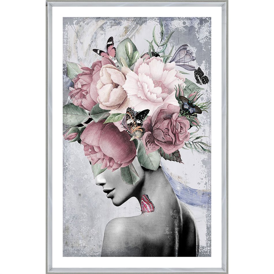 Wall glass Beauty with roses, 80x120cm