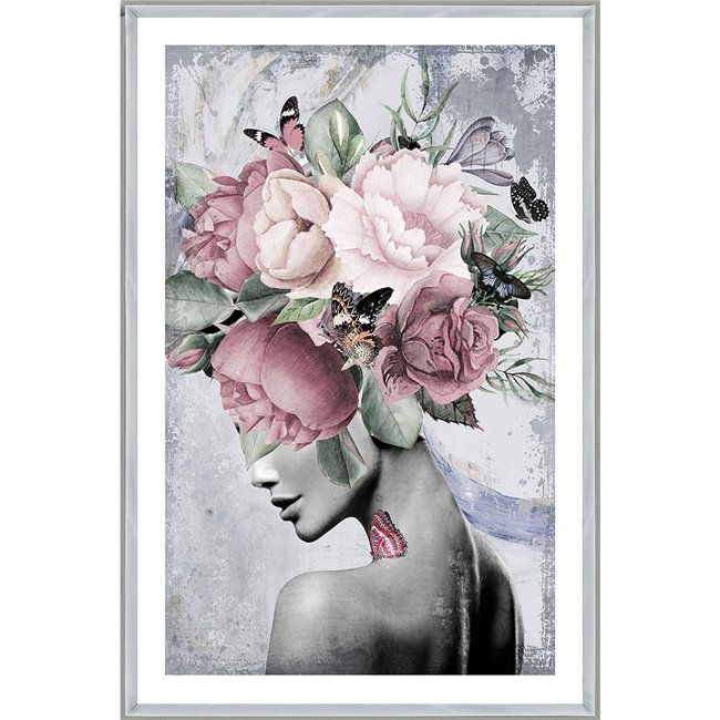 Wall glass Beauty with roses, 80x120cm