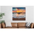 Painting wall clock Waves on the beach, 60x60cm