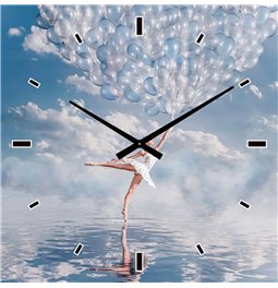 Painting wall clock Balloon dance, 60x60cm