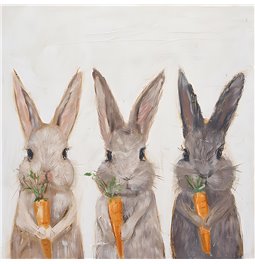 Canva Three Rabbits, 60x60cm
