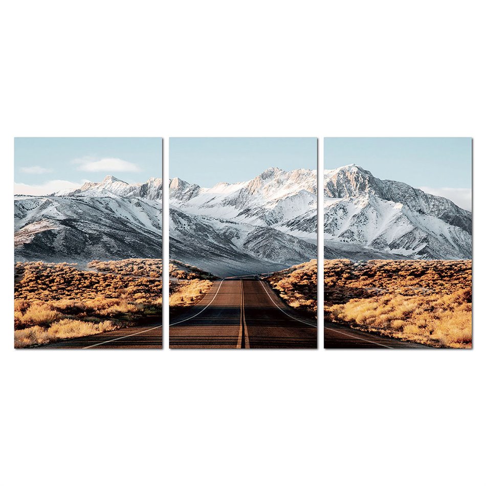 Стеклянная картина Winter mountains, набор из 3 штук, 210x100x0.4cm