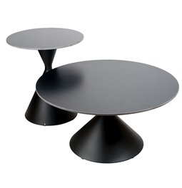 Coffee table set Jarne, 2 pcs., ceramic/metal, D80xH42, D50xH50cm
