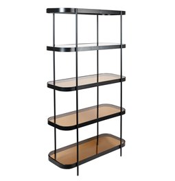 Riiul Lainna, metall/klaas H160x90x38cm