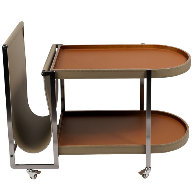 Журнальный столик Jasika, металл/дерево/кожа, H50x78x35см