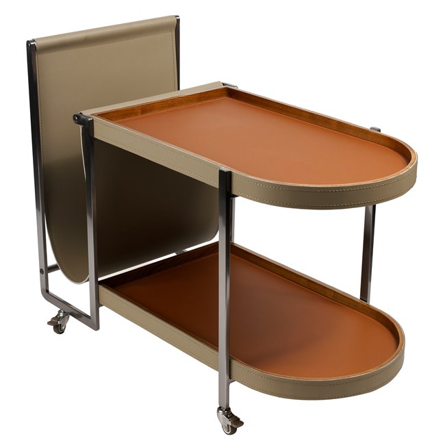 Журнальный столик Jasika, металл/дерево/кожа, H50x78x35см