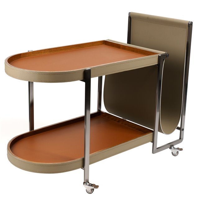 Журнальный столик Jasika, металл/дерево/кожа, H50x78x35см