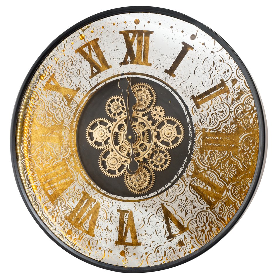 Wall clock Karvio, with LED lighting, D63.5x8cm